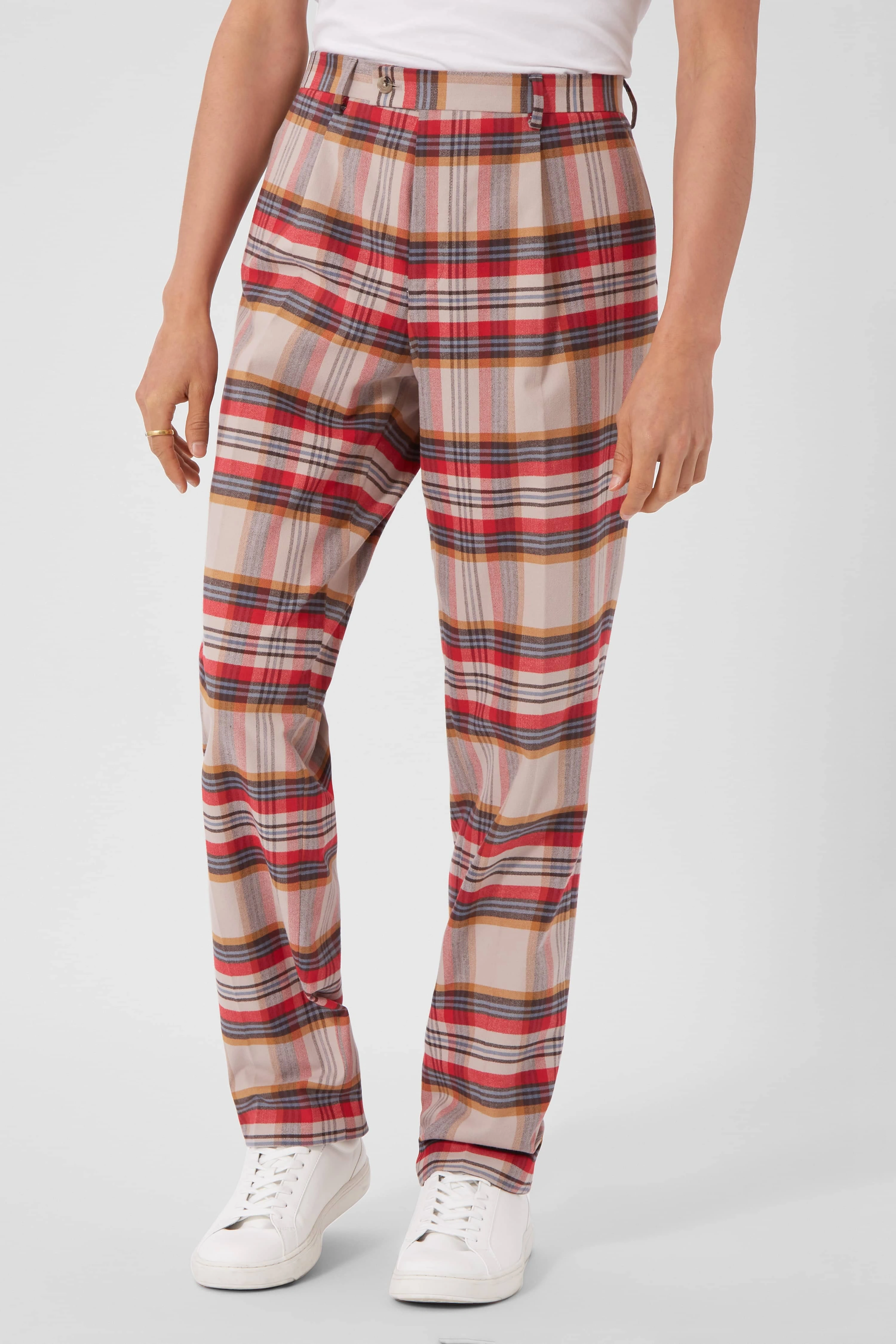 Abidal Rouge Surdimensionné: Pantalon en Coton à Carreaux - L'Archive Tendance, Style Intemporel !